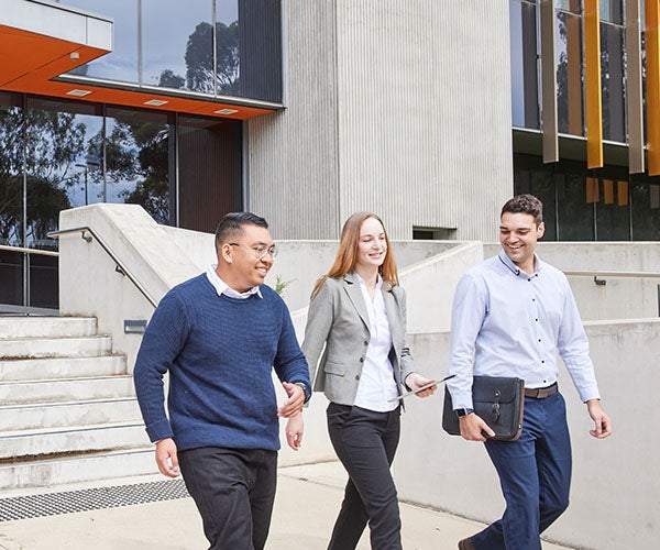 some UC online students are talking to each other