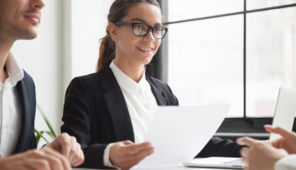 A lawyer in a courtroom setting, representing career options with a law degree.